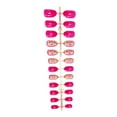thumbnail image 5 of 24 Pcs Short Oval False Nail Colorful Flowers Press On Nail Summer Floral Acrylic Nail Glossy Full Cover Stick on Nail, 5 of 9