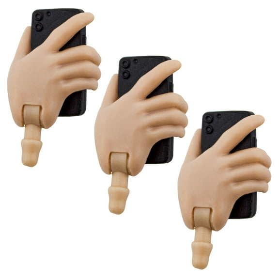 Cell Phone Accessory Hand for Figures Toy Company Ultimate 6.5 Inch Larger Male Figures [Black Phone] (Set of Three)