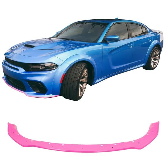 Ikon Motorsports Front Lip Protector Compatible With 2020-2023 Dodge Charger Widebody Pink OE Style ABS Injection Lower Bumper Spoiler Splitter Guard 1PC