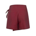 thumbnail image 5 of Stephy New Women's Fashionable Casual High Waistband Waist Belt Cotton Linen Shorts, Red, XL, 5 of 9