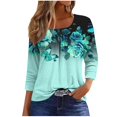 thumbnail image 2 of Fiudx Ofertas de La Semana Blusa de Manga 3/4 a La Moda para Mujer, Camiseta Estampada, Top Informal, 2 of 5