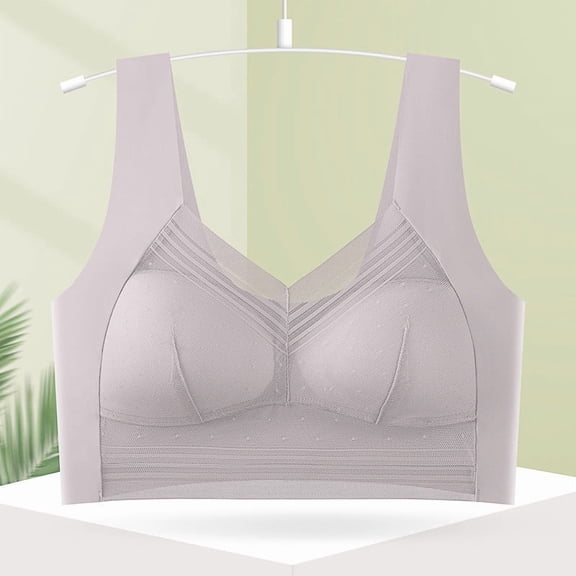 FITORON Plus Size High Impact Sports Bra for Women Wirefree, Seamless Maximum Support Workout Bra, Racerback for Large Bust Running Gym Yoga, Khaki,Size L