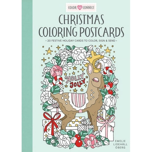 Color and Connect Christmas Coloring Postcards: 20 Festive Holiday Cards to Color, Sign, and Send, Book 2, (Paperback)