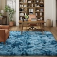 thumbnail image 2 of Javonne Fluffy Shag Rug for Bedroom,5'x7' Soft Shaggy Fuzzy Area Rugs for Living Room,Cute Furry Plush Kids Rugs Nursery Dorm Boys Girls Bed Room Carpets,Tie-dye Peacock Blue, 2 of 8