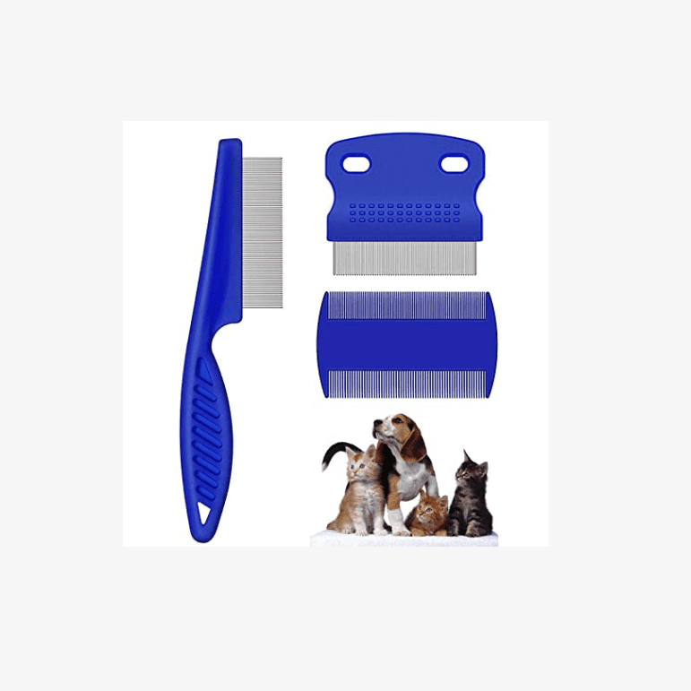 Peigne à Puces 3 Pcs avec Dents Haute Résistance, Peignes Détachants Durables pour Animaux, Ensemble de Toilettage pour Chiens et Chats, Efficace pour Enlever les Poils
