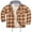 Brown Plaid 4#, variant on Men's Hooded Sherpa Lined Flannel Long Sleeve Cotton Plaid Snap Button Up Shirts Quilted Jacket (Brown, Black/12# Medium)