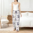 thumbnail image 5 of Uemuo Rabbit And Butterfly Pattern Women's Wide Leg Palazzo Lounge Pants with Pockets Light Weight Loose Comfy Casual Pajama Pants-, 5 of 9