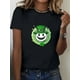 thumbnail image 1 of The St. Patrick'S Day Cartoon Green Clover &Smiling Face Print T-shirt, Casual Crew Neck Short Sleeve Top for Spring & Summer, Women'S Clothing, 1 of 6