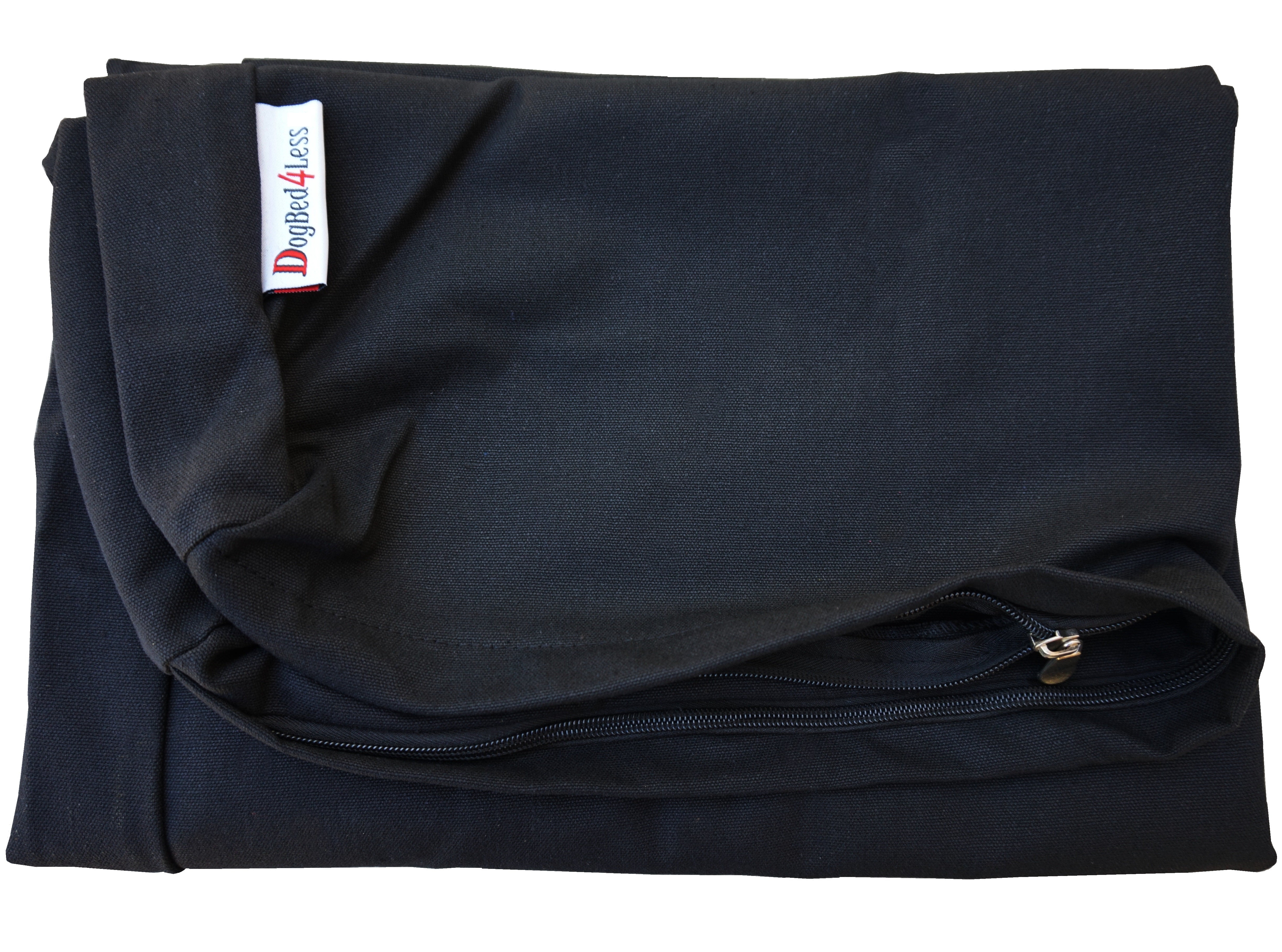 Dogbed4less Shredded Memory Foam 47"x29" Dog Bed Pillow with Black Canvas Cover
