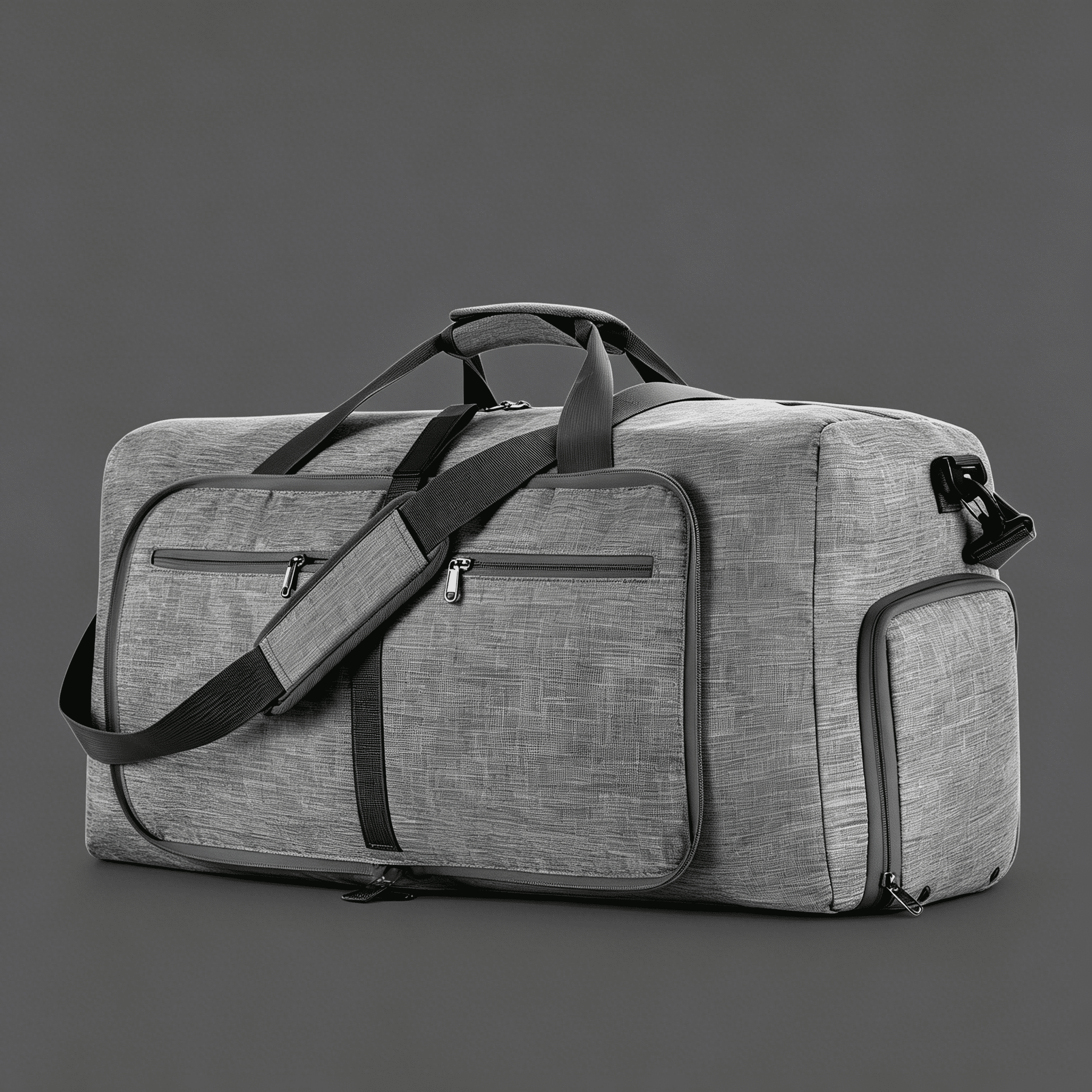 GASTROPOD 2026 New Foldable Travel Luggage Bag with Shoe Compartment,Oxford Cloth Material,Superior Zipper,Multipurpose for Men and Women,Ideal for Weekend Trips,Camping,And Airplane Carry-On Gray