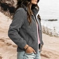 thumbnail image 6 of Qzwdhjm Fleece Jackets for Women Fuzzy Warm Long Sleeve Zip up Jacket Cozy Soft Collared Fleece Coat for Fall Winter, 6 of 7
