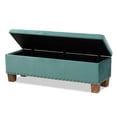 thumbnail image 2 of Baxton Studio Hannah Banc Ottoman de Rangement Rembourré en Velours Bleu Sarcelle, 2 of 10