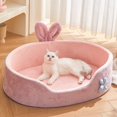 thumbnail image 2 of Princess Dog Bed Semi-Enclosed Pink Pet Mat Keeps Warm and Deep Sleeping All Seasons Super Soft Machine Washable Cat Bed ShopWise Round, 2 of 6