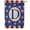 Letter D, variant on America Forever 4th of July Patriotic Monogram House Flag Letter J 28 x 40 inch Stars and Stripes Red White Blue American Independence Day Outdoor Yard Decorative USA Flag