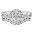 thumbnail image 3 of 0.40 Carat (ctw) 18K White Gold Round White Diamond Ladies Micro Pave Swirl Split Shank Engagement Ring Set, 3 of 4