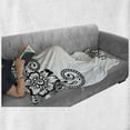 thumbnail image 6 of East Soft Flannel Fleece Throw Blanket, Floral Corner Ornaments with Swirls and Blossoms Monochrome Folkloric Inspirations, Cozy Plush for Indoor and Outdoor Use, 60" x 80", White Black, by Ambesonne, 6 of 6