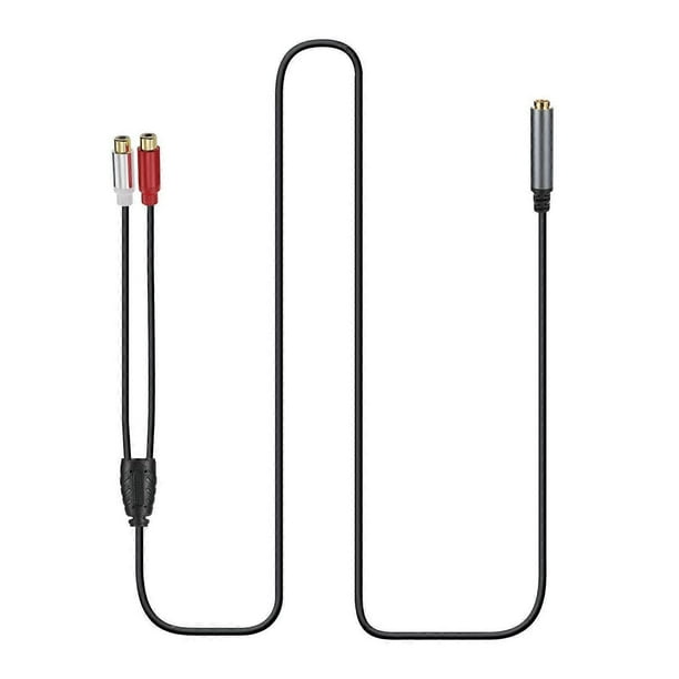 Metal shell gold-plated head dual-channel 6.35mm female to double lotus head RCA line female speaker audio connection cable