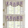thumbnail image 4 of Tie Up Valance Curtain for Kitchen,Vintage Flower Watercolor Purple Rod Pocket Short Curtains Adjustable Tie-Up Shade Valances,Country Botanical Butterflies Window Treatment for Bathroom Living Room, 4 of 8