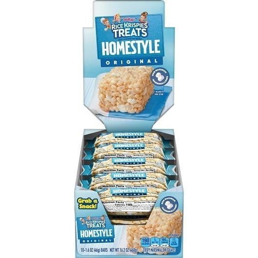 Kellogg’s Rice Krispies Treats Homestyle Original, 16-Count Box, 1.6 oz Each, Extra Thick Chewy Marshmallow Bars
