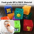 thumbnail image 3 of Kingtree Baby Blocks (Set of 9), Squeeze Building Blocks Soft Stacking Block Set for Toddlers, Teething Chewing Educational Baby Toys for 6 Months and up with Numbers Animals BPA Free, 3 of 6