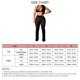 thumbnail image 5 of Traje de punto ahuecado para mujer, sujetador triangular con cuello Halter, pantalones largos, conjunto de malla informal picante elegante para festivales de música, vacaciones, negro M, 5 of 5