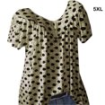 thumbnail image 4 of Guardurnaity Camiseta Cuello Blusa Manga Corta Estampado Mujer Estampado Mujer Top Suelto Verano Prendas para la parte del cuerpo Caqui 5XL Guardurnaity AP001865-24, 4 of 6
