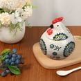 thumbnail image 4 of FKSZLL Ceramic Salt Cellar with Lid and Spoon 13 OZ Large Chicken Shape Salt Jar Holder for Counter Coffee Sugar Spice and Candy Container for Countertop,Green, 4 of 10