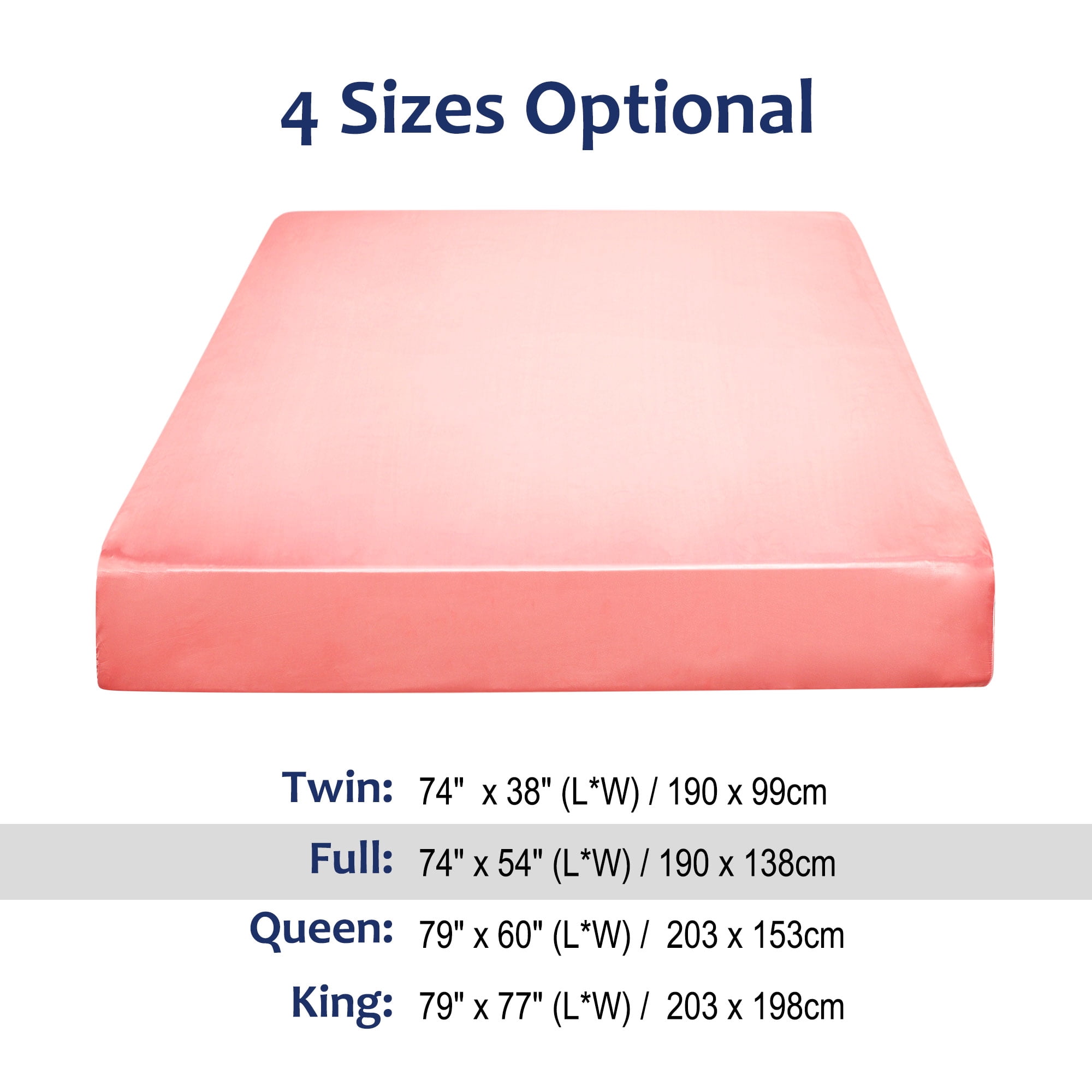Unique Bargains Silky Deep Pocket Bed Sheet Soft Full Pink