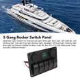 thumbnail image 3 of 5 Gang Aluminum Alloy IP65 Water Resistant Rocker Switch Panel with Dual USB Cigar Lighter Voltmeter, 3 of 7