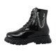 thumbnail image 4 of NECHOLOGY Botas Mujer Adulto Femenino Zapatos Botines de mujer Estilo Británico Color Sólido Cuero Lateral Cremallera Suela Gruesa Moda Botas (Black, 9), 4 of 7