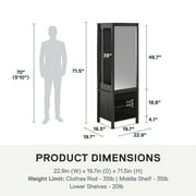 Ameriwood Home Wimberly Wardrobe with Mirror, Black Oak