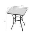 thumbnail image 5 of 27" Square Bistro Table Garden Dining Table Outdoor Tempered Glass Table,Black Steel Garden Outdoor Patio Patio Sets, 5 of 5