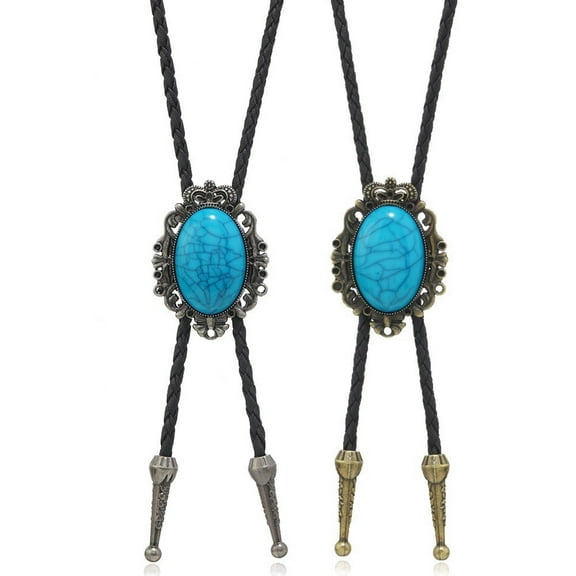 Bolo Tie for Men Western Cowboy Necktie Turquoise Bolo Tie Pendant Necklace Costume Accessories Vintage Bolo Ties