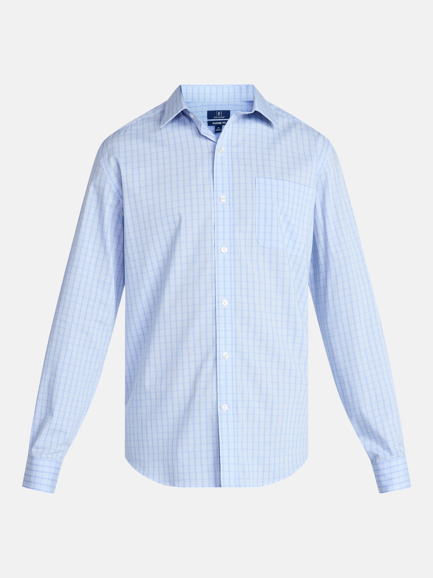 George Men's and Big Men's Classic Dress Shirt with Long Sleeves, Sizes S-3XL