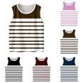 thumbnail image 2 of ShiShine Toddler Boys Girls Sleeveless Tank Tops Soft Crewneck Undershirts Summer Striped Print Sleeveless Vests Size 3-15T, 2 of 6