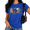 Blue, variant on Women's White Floral Nurse T-Shirts Colorful Medical Graphic with Leopard Print Tops