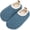 Blue, variant on Women's Fuzzy Curly Fur Memory Foam Loafer Slipper with Anti Slip Rubber Sole