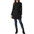 thumbnail image 3 of MODA NOVA Pea Coat for Juniors Peter Pan Collar Double Breasted Slant Pocket Button Down  Belted Winter Coats, 3 of 5