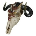 thumbnail image 5 of Rustic Western Cow Skull With Bald Eagle American Flag Spirit Of USA Wall Decor, 5 of 11