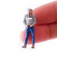 thumbnail image 4 of de personas en miniatura de resina 1/64, de juego de rol, colección de de conductor de motocicleta, gente pequeña para esce gris azul CUTICAT Figuras en miniatura, 4 of 8