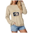 thumbnail image 6 of Leey-World 4th of July Shirts Women American Flag Patriotic Shirts USA Star Stripes Graphic T Shirt Short Sleeve Summer Tees Patriotic Tops for Women(Beige,XL), 6 of 9