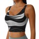 thumbnail image 2 of Fotbe Abstract Black White Swirls Sujetador Deportivo Largo sin Aros para Mujer con Almohadillas y Soporte Medio, Transpirable y Absorbente, Camiseta Tipo Chaleco o Tank Top-Small, 2 of 8