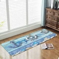 thumbnail image 4 of Bath Rugs Sponge Foam Absorbent Soft for Bathroom and Kitchen (47x18 inches), Flannel Mat Non Slip Bright 3D Print for Bedside and Living Room(Nautical Anchor Helmsman), 4 of 6