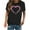 Black, variant on Fesfesfes Work Tops Women's Valentine's Day Love Printed Short Sleeved T-shirt Top Tees for Women L(US:8)