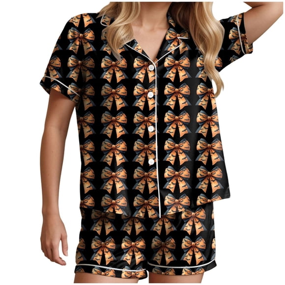 Women's Two Piece Outfits for Women Short Sleeve V Neck Shorts Set