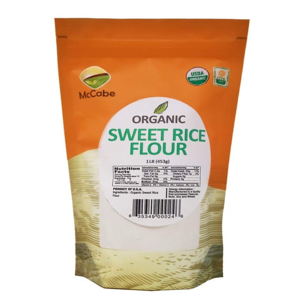McCabe Organic Sweet Rice Flour, 1 lb (16 oz), Product of USA