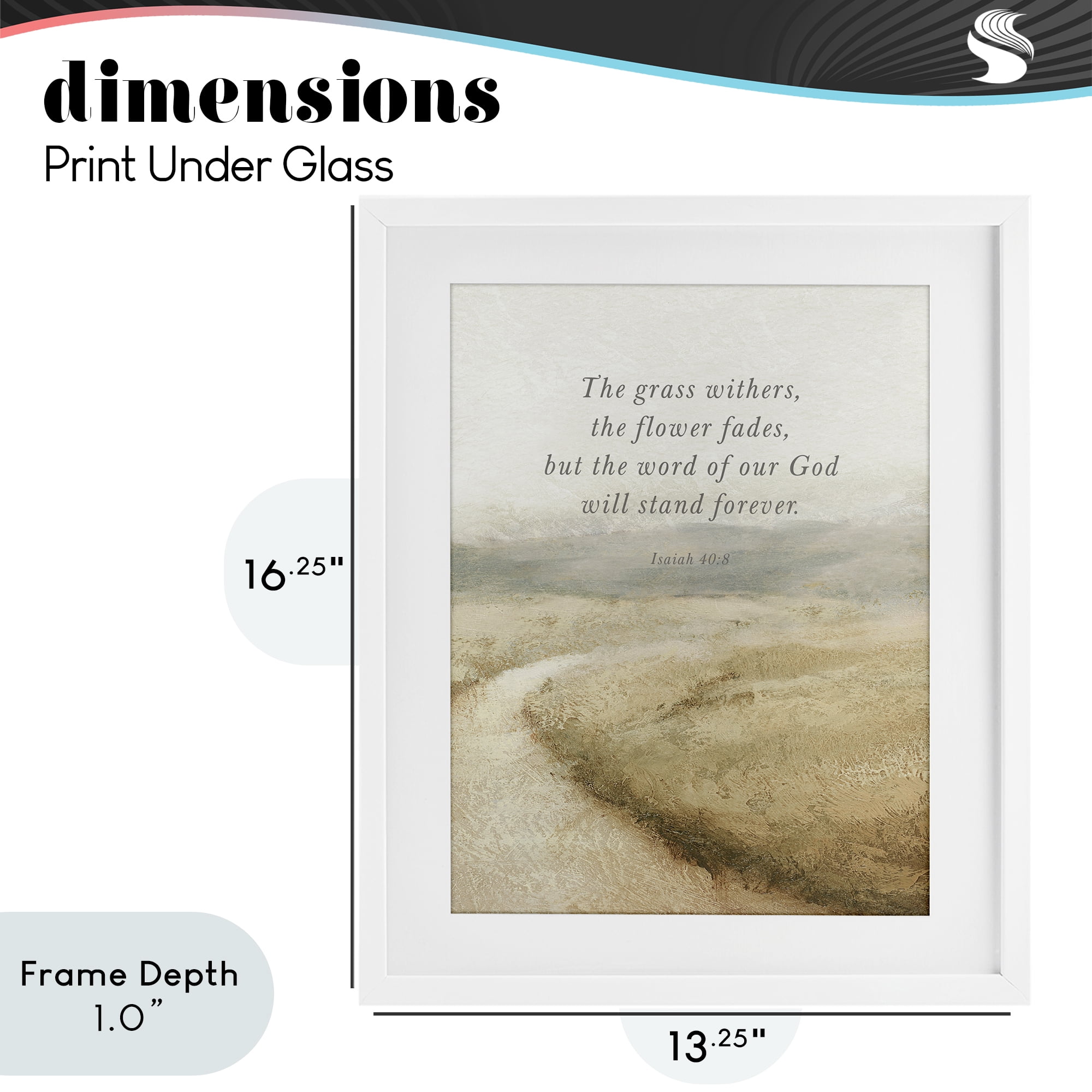 Stupell Industries Word Of God Isaiah Proverb White Framed Print Under Glass, design by John Spaeth