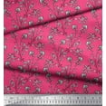 thumbnail image 3 of Soimoi Modal Satin Fabric Leaves & Floral Block Print Sewing Fabric Yard 42 Inch Wide, 3 of 3