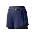 thumbnail image 3 of Gym Shorts Men Summer Casual Elastic Waist Double Layer Breathable Athletic Workout Running Shorts with Pockets, 3 of 4