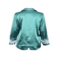 thumbnail image 2 of Femmes Pyjama 2 Pcs Manches Longues Poignets en Plumes Blouse Shorts, 2 of 3